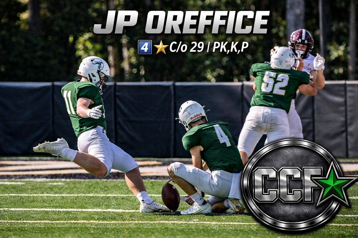 CCFRecruiting's tweet photo. Welcome to the CCF family JP!🏈🎓💪💯
Big Time LEG! Does it ALL! All around Athlete!🏋️‍♀️4⭐️
📽️: https://t.co/WSBJmdNHYu
X: @JPoreffice 
https://t.co/gwLOI15DO7
Pinecrest Academy, GA
#TopTalent #CCFStar #Baller #AGTG
@COACHCOLEFB81 @CoachRJ_CCF
@CoachKymbleCCF @CCFJake @RecruitGeorgia
@CJacksonPRZ @GAPrepVarsity @GaTwenty21 @PrepRedzoneGA