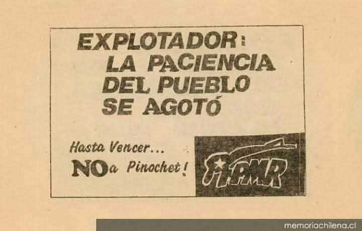 RadioUmbral's tweet photo. 7 de septiembre de 1986 

Honor y gloria eterna a los fusileros del Frente Patriótico Manuel Rodriguez, en el intento de ajusticiamiento del tirano en el Cajón del Maipo. https://t.co/S8OC1qYT46
