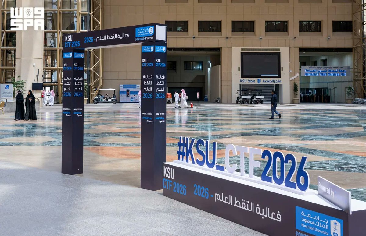 SPA_sci's tweet photo. جامعة الملك سعود تقيم النسخة الأولى من مسابقة "KSU-CTF2026" لتعزيز مهارات طلبة الجامعات في الأمن السيبراني.
https://t.co/JcapaJWdGn
#واس https://t.co/8nU1hMhyqw