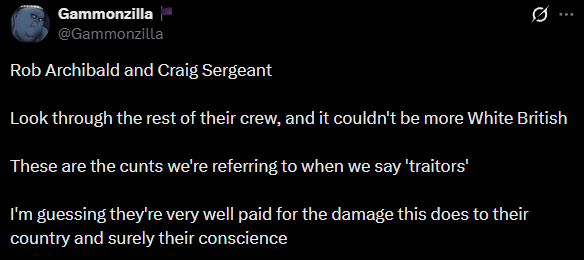Raw_Milkman's tweet photo. Shameful behaviour targeting RNLI staff.
They're all White British because they selflessly put their lives on the line saving others.
The RNLI is a volunteer-based charity not a government org, they aren't political.
There's thousands of people more responsible for this stuff. https://t.co/5lLCAQcx3e