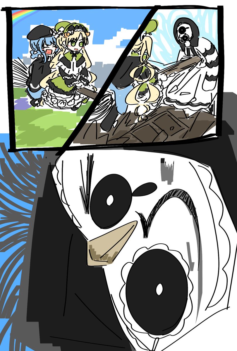 mecha_kashikoi's tweet photo. 今アスパやるとシェリハンいつもいるのでずっとこれ
という落書き https://t.co/2an0o7RXuY