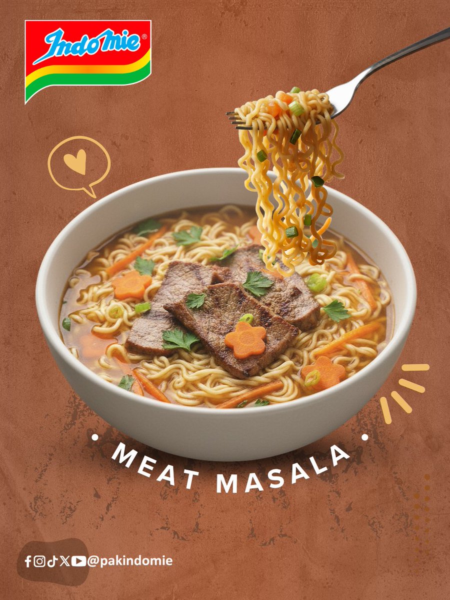 pakindomie's tweet photo. Quick to make, delicious to enjoy! 🍜

Enjoy the delicious taste of Indomie Meat Masala — truly Sab Ki Pasand. 💛

#IndomiePakistan #pakindomie #MeatMasala #InstantNoodles https://t.co/M5g7EZgxn3