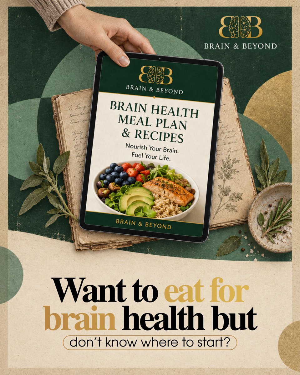 brainandbeyond_'s tweet photo. Brain-healthy eating does not have to feel complicated.

The Brain &amp; Beyond Meal Plan uses a Mediterranean/MIND-style approach with foods like leafy greens, berries, whole grains, beans, nuts, olive oil, fish, and other lean proteins. 
.
#BrainHealth #HealthyAging https://t.co/eAw64ZY1ks
