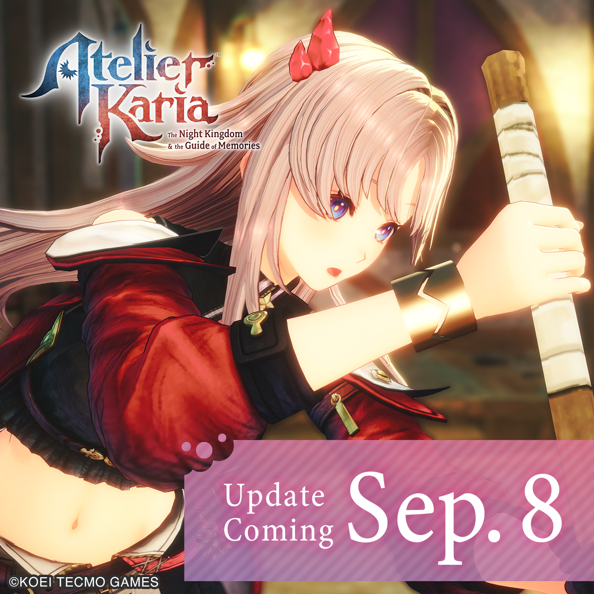 GUST_EN's tweet photo. ＼ New info coming tomorrow, Sep. 8! ／

Get ready for a wave of new updates on #AtelierKaria: The Night Kingdom & the Guide of Memories! ✨

🔶 Release date
🔶 A brand-new trailer
🔶 New character reveals

Stay tuned for tomorrow’s big reveal!

Wishlist #Karia on Steam ▼
https://t.co/B1E0x6cqJv