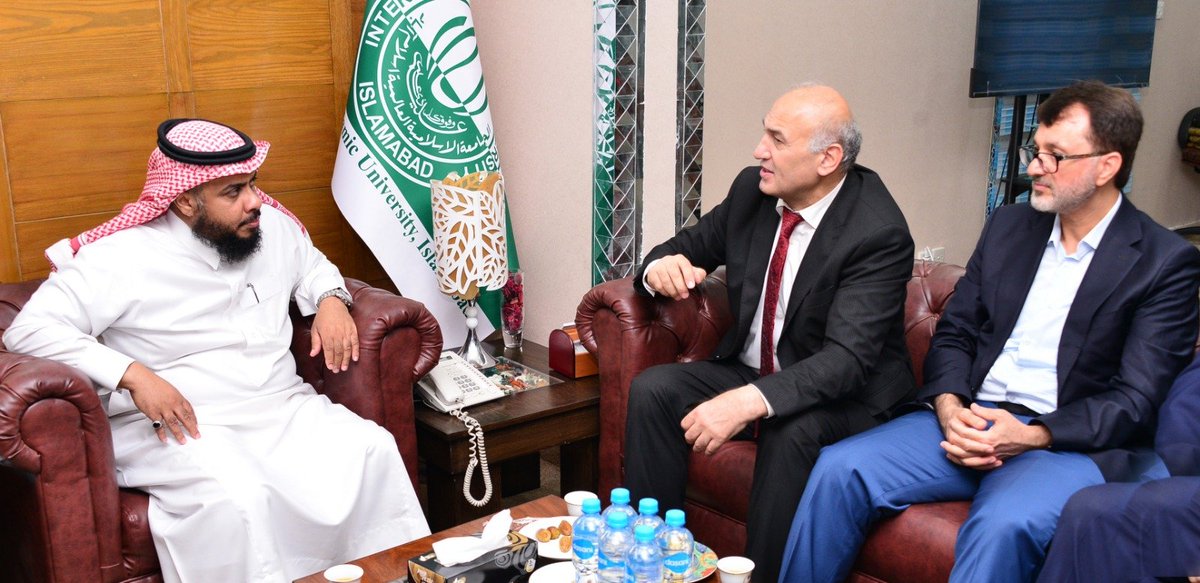 IIUI_OFFICIAL's tweet photo. A visiting Turkish delegation led by Prof. Dr. Kemal Aydin, President of the World Ageing Council & head of the Ibn Sina Institute, called on IIUI President & Acting Rector Prof. Dr. Ahmed Saad Alahmed to explore cooperation in Halal food, Islamic lifestyle & spiritual gerontology.

The President shared that IIUI, through its Faculty of Shariah & Law, already offers a diploma in Halal food and has previously hosted a conference in this domain. Prof. Aydin proposed positioning IIUI as a regional hub for spiritual gerontology and Islamic thought, with linkages extending to the eastern Balkan states.

Both sides agreed on vast potential for collaboration.

https://t.co/JQ5opaQfBD