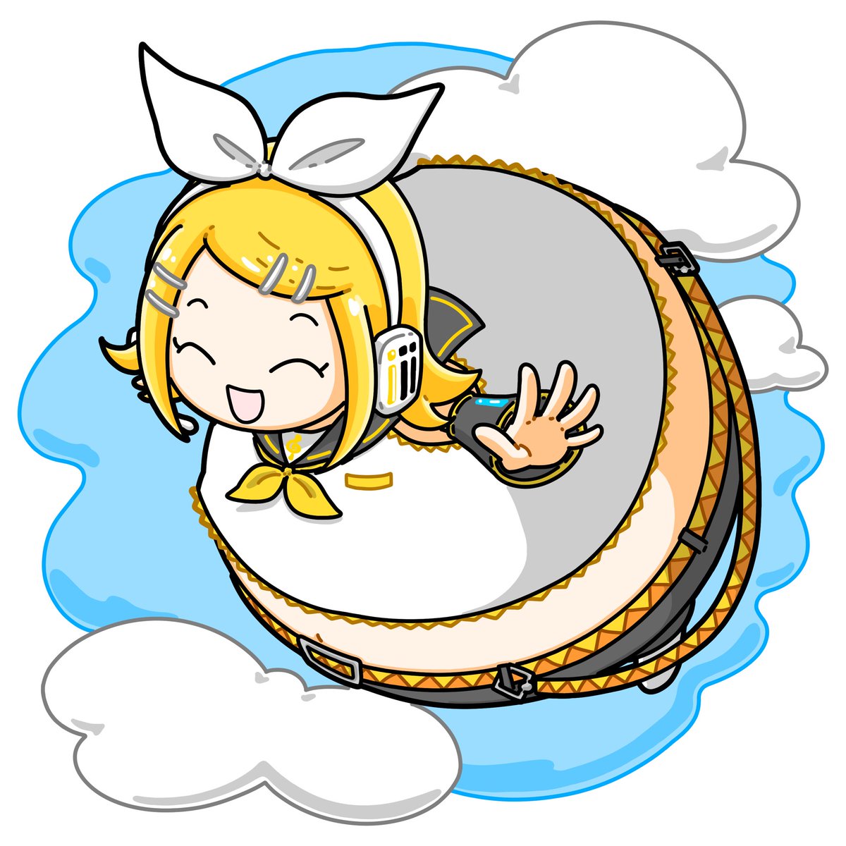 Kichi_momiG's tweet photo. お題箱より、膨体になって空に浮かんでる鏡音リンちゃんです⊂⌒つ⌒ー⌒)つ
お題くださった方、ありがとうございます！
#お題箱 #鏡音リン https://t.co/lOtsWMaBPA