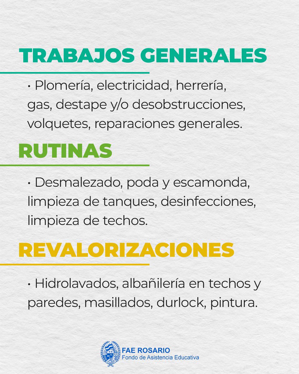 FAERosario_'s tweet photo. 🏫 INVERSIÓN Y ACOMPAÑAMIENTO A LA EDUCACIÓN PÚBLICA ROSARINA 

🚧 +2mil intervenciones edilicias en AGOSTO 2026

✅ Una inversión de la Municipalidad de Rosario a través del FAE.

Territorio, equipo, eficiencia, transparencia y compromiso ❤️ https://t.co/kL6rYEbdOU