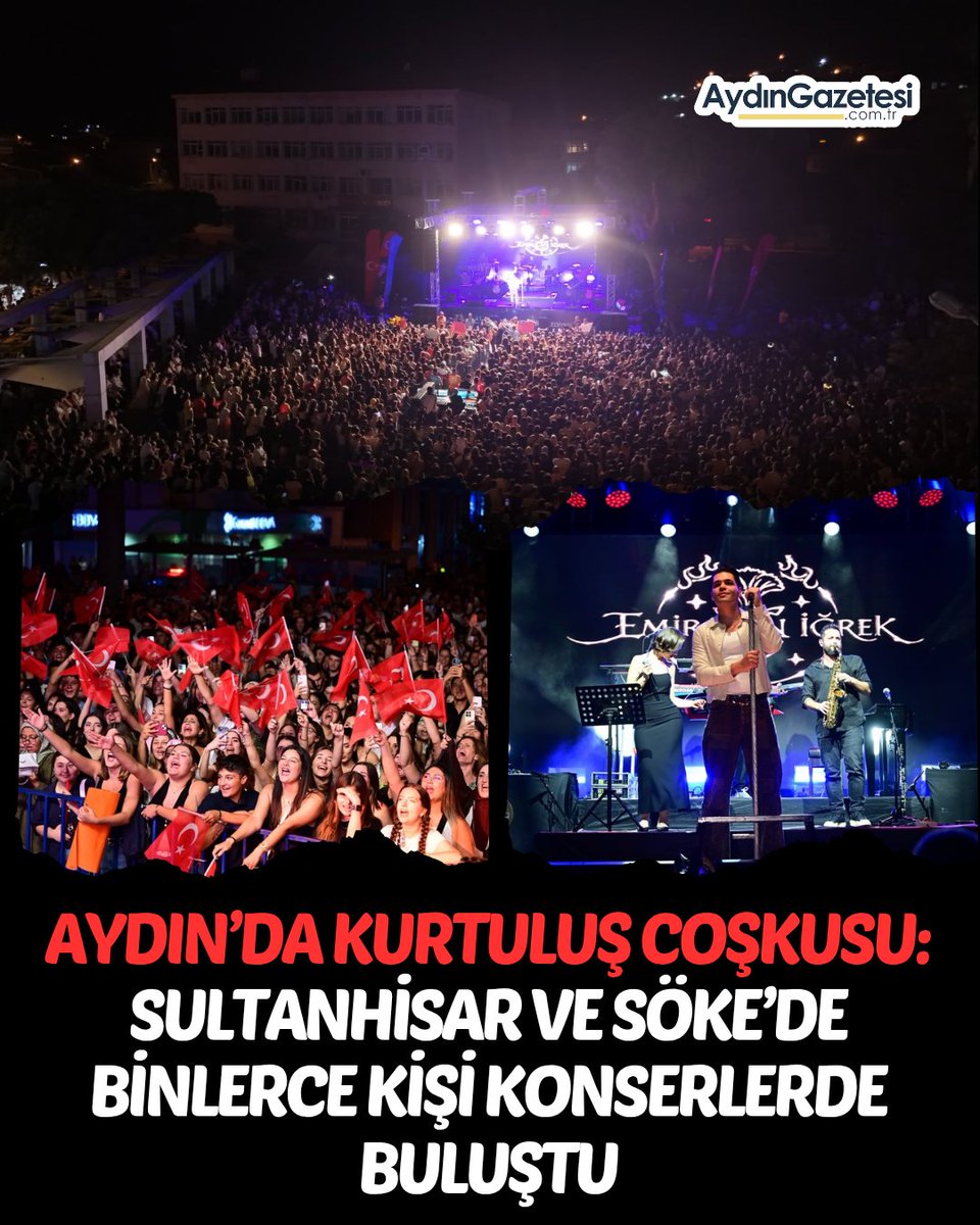 aydingazetesi's tweet photo. Aydın’da kurtuluş coşkusu: Sultanhisar ve Söke’de binlerce kişi konserlerde buluştu
https://t.co/xVoBrihop0 https://t.co/EJfzbNqbWZ