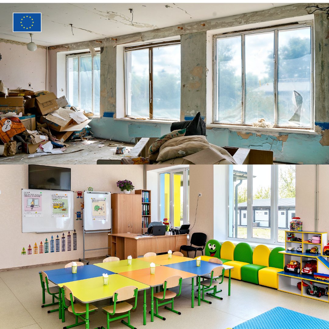 eu_echo's tweet photo. On the International Day to #ProtectEducationfromAttack, we remember: schools must never be targets.

As Russia’s war continues to damage and destroy schools across Ukraine, the EU and @UNOPS_UEE are working together to restore safe learning spaces for children. 🇪🇺 🇺🇦 https://t.co/4qlI6TCaHa