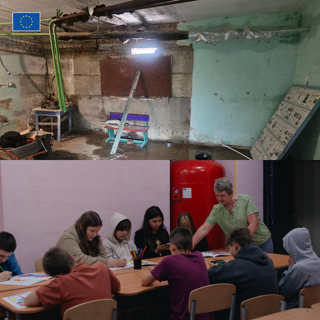 eu_echo's tweet photo. On the International Day to #ProtectEducationfromAttack, we remember: schools must never be targets.

As Russia’s war continues to damage and destroy schools across Ukraine, the EU and @UNOPS_UEE are working together to restore safe learning spaces for children. 🇪🇺 🇺🇦 https://t.co/4qlI6TCaHa