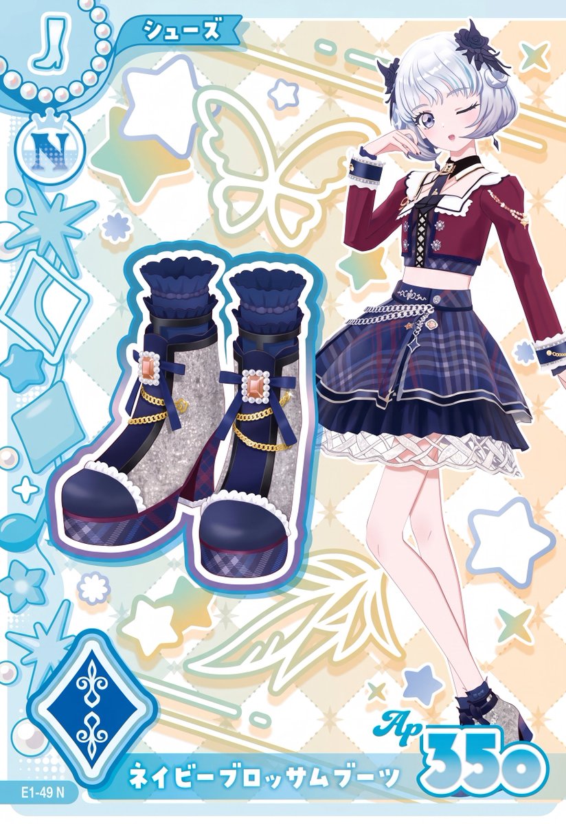 pinkyprcjt's tweet photo. 02 - Meh Mamimu Cards - Navy Blossom Coord
#aikatsu https://t.co/2BYHpLTs0U
