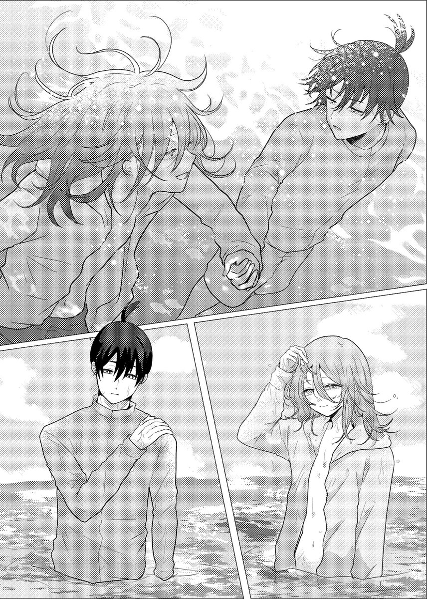 shirorisubun's tweet photo. みやさんが企画されたアキ天アンソロ【melt】に寄稿させていただいた漫画の続きを8ページ描きました！海に行く約束をして実際海に行った2人のお話です🌊
#アキ天0912webアンソロジー https://t.co/l41crNdezm