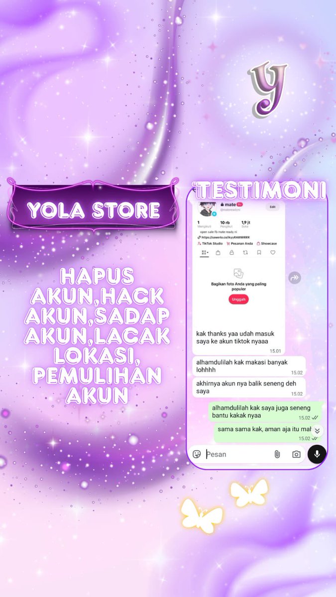 bwserk's tweet photo. OPEN JASA PEMULIHAN AKUN | UNSUS UNSUSPEND &amp; BALIKIN AKUN SOSMED FAST #zonajajan

🔶 LUPA PASWORD/KE HACK
🔶 JASA SADAP AKUN / WA
🔶LACAK LOKASI
🔶 JASA HAPUS AKUN
🔶 JASA HACK/PULIHKAN AKUN EMAIL,GMAIL,INSTAGRAM,TWITER, FB,TIKTOK,LINE,DLL  

FAST RESPON WA DI BIO‼️
#zonauang https://t.co/zdXoTSVw3a