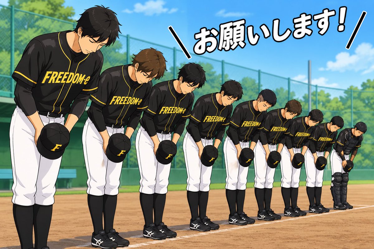 FREEDOM05414458's tweet photo. 練習試合相手様募集⚾️

下記日程で練習試合の相手様を募集しております。対戦していただ場合は、ボール2個、攻撃側審判、交代自由でお願いします。

・10/11(日)AM モリリン
・10/18(日PM NX仙台港パーク

＃宮城草野球
＃仙台草野球
＃メンバー募集 https://t.co/UyjfzoaNoL