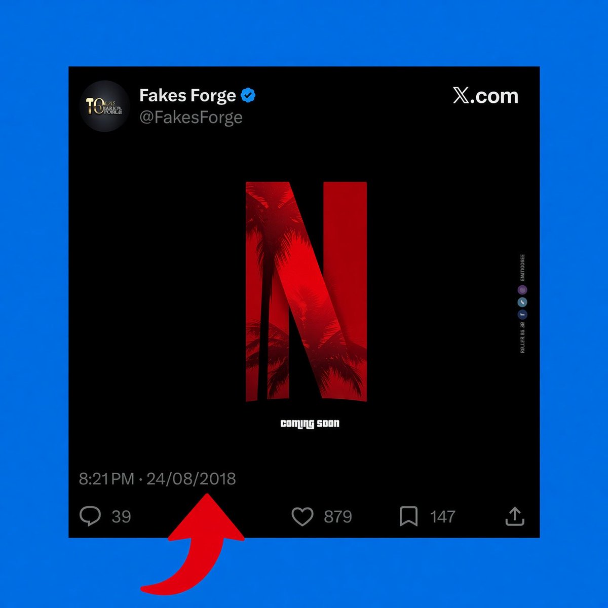 FRGTAIV's tweet photo. 🚨Quelqu'un avait prédit GTA 6 sur Netflix dès 2018.

Le concept art présentait la marque Netflix avec des palmiers, des années avant que GTA 6 ne soit même révélé. https://t.co/a3VlRCjMqM