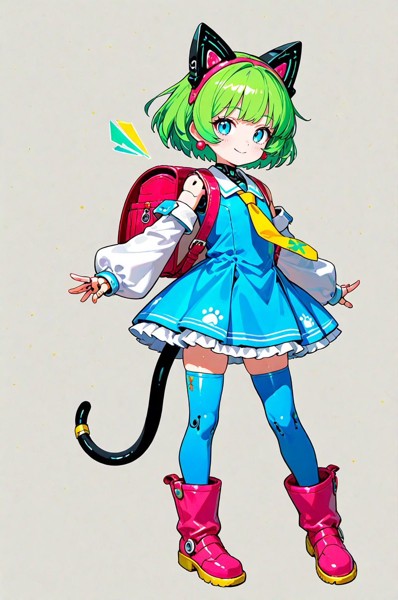 popapazuma's tweet photo. 今度はこの、プロンプトをお借りして #Pixai で生成した画像から、キャラシートを参考にラフを描き直して、そこから色々生成してみたいな😄 https://t.co/V5ante7YhO