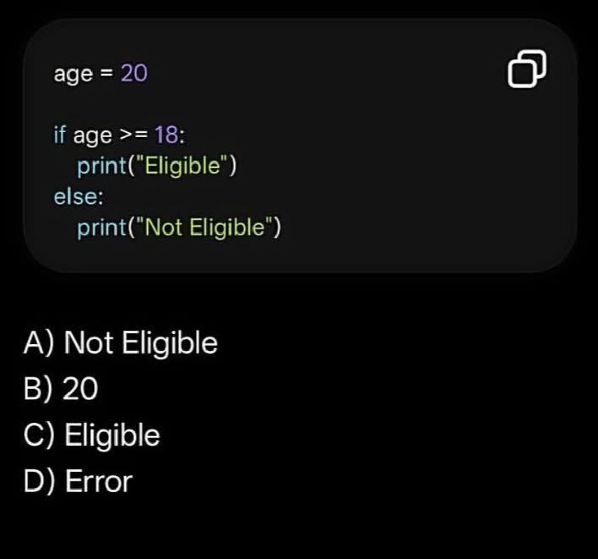 Rickmkami's tweet photo. What is the output? https://t.co/UUQEFrcw0o
