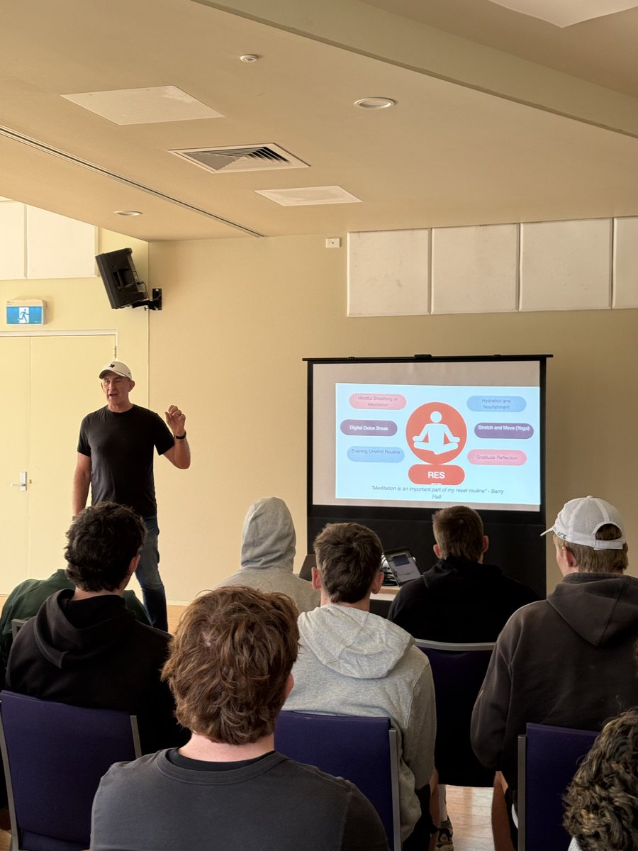 ProkickAus's tweet photo. Wet session followed by a great speaker in @CoreyMcKernan. Spoke to the lads about mental prep, mental health, routines and performance. Was a great day. Future College and NFL hopefuls then got some film review done with PROKICK Coach and @RayGuyAward winner Tom hornsey https://t.co/hKmYLwkVwC