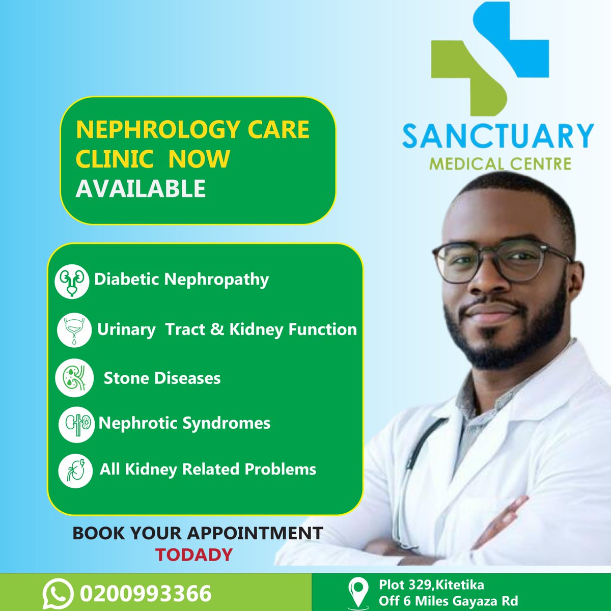SMC_UG's tweet photo. Don’t Ignore The Signs Your Kidneys May Be Sending You.

Expert Nephrology Care is now available for comprehensive assessment and management of kidney-related conditions.

Early attention can make a difference. 

Book Your Appointment Today. https://t.co/P9C3mVHKKU
