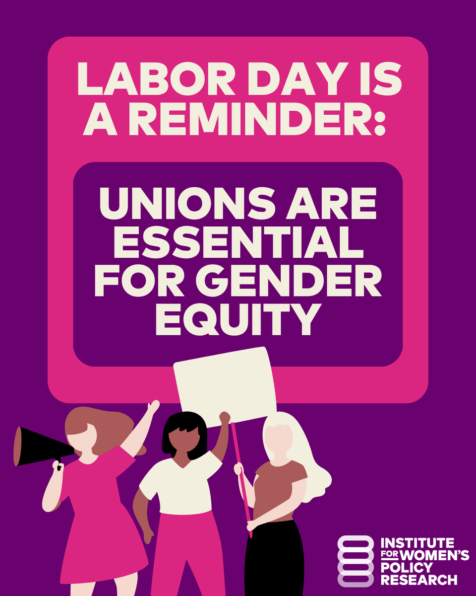IWPResearch's tweet photo. Labor Day is a reminder: Unions are essential for gender equity.

Unions give workers a voice on the job and can help advance better wages, benefits, workplace protections, and economic security for women.

Our Better Workplaces policy brief outlines federal solutions to strengthen worker power and build workplaces where everyone can thrive. 

Read more from IWPR: https://t.co/pnRcWCIISS

#LaborDay #WorkerPower #Unions #GenderEquity