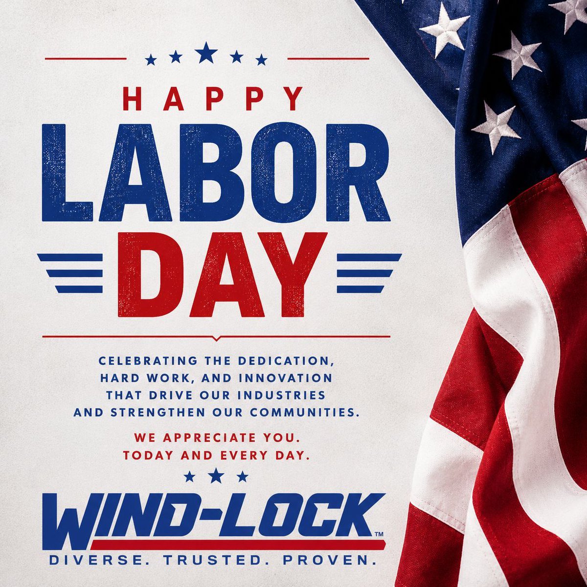 windlock's tweet photo. Happy Labor Day!  Hope you are having a safe and great holiday! 

#Windlock #LaborDay2026 https://t.co/ka5tyDgWhm