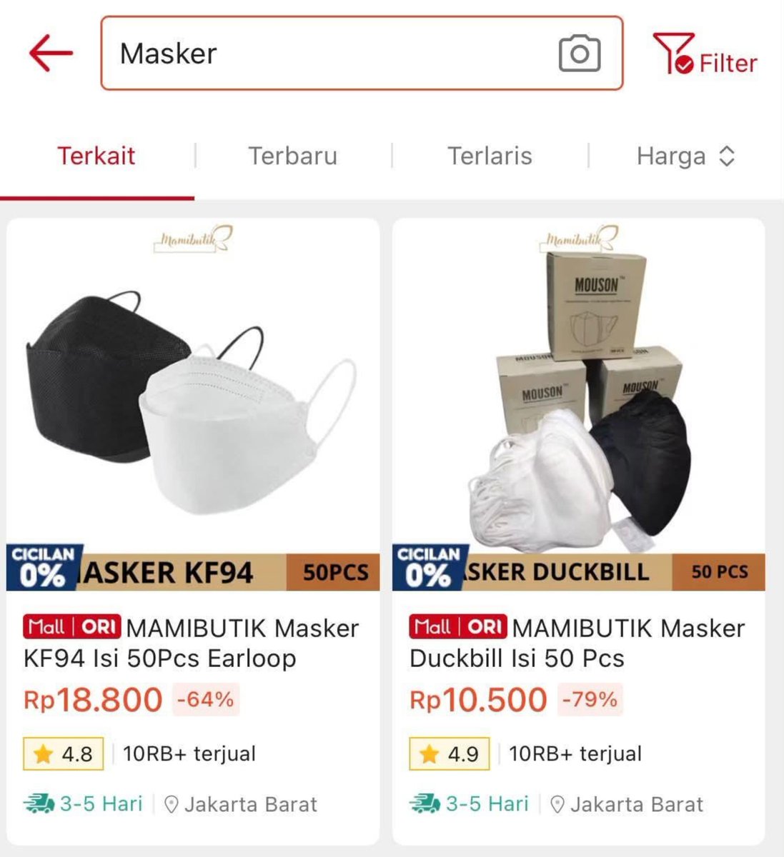 auroralun_a's tweet photo. SUNGKEM BGT SAMA SELLER MASKER INI 😭🙏🏻
Di saat orang-orang mulai panic buying masker, ternyata masih ada seller yang nggak ikut-ikutan naikin harga 😭🤍 https://t.co/9D9NROWsPP