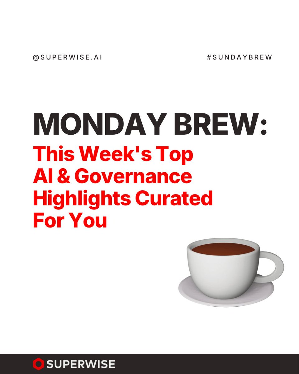SuperwiseAI's tweet photo. Bringing this weeks top AI & AI Governance stories delivered now on your Monday morning!
This Weeks Monday Brew
#AI #MachineLearning #TechTwitter #FutureOfWork #Innovation #MondayBrew #SundayBrew https://t.co/vynJpHBWBg