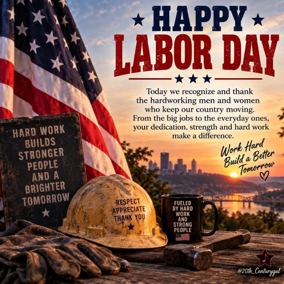 20th_Centurygal's tweet photo. Happy Labor Day! 🇺🇸
Today we honor the hardworking men and women who keep America moving. From the people who build, create, teach, serve, protect, and provide, your hard work matters.
Take a moment today to appreciate the workers who make a difference every single day...❤️🤍💙 https://t.co/H2n78bv7mZ