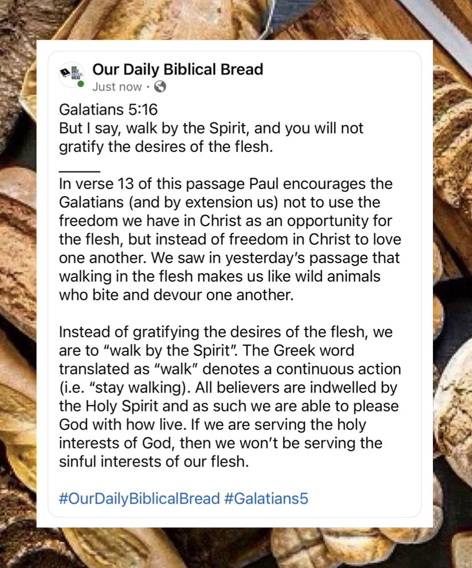 BiblicalBread's tweet photo. #OurDailyBiblicalBread #Galatians5 https://t.co/WMCw7B4ieE