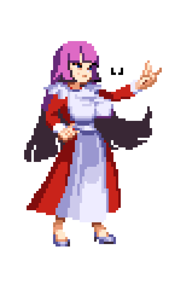 LJT0M4's tweet photo. OC 
i think it's KOF style inspired also morino korisu

#pixelartㅤㅤ #ドット絵 https://t.co/VB61A9eLHf