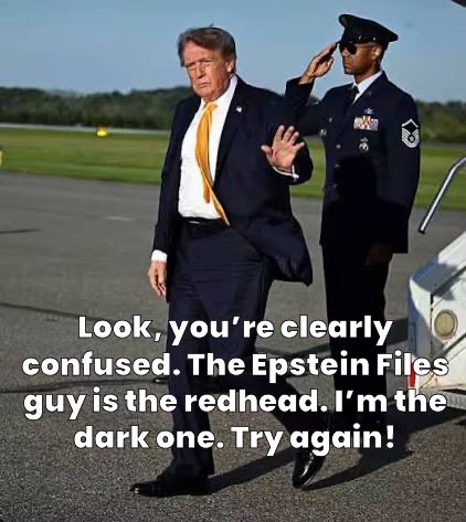 SamuelZallocco's tweet photo. Oh, it's clear. He trying a camouflage...

#Trump #EpsteinFiles https://t.co/iyggvT3QHR