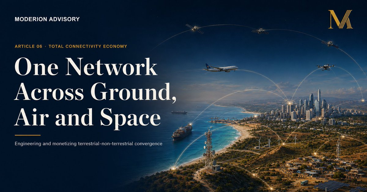 ModerionAdvisor's tweet photo. Total coverage is not one more satellite service. It is one governed service fabric across terrestrial, airborne and orbital systems—with continuous identity, assurance, settlement and accountability.

https://t.co/duOcX1VV8t

#NTN #SatelliteCommunications https://t.co/YmnsY0jNPA