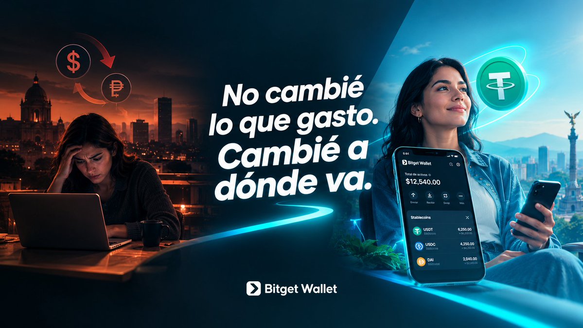 BitgetWalletES's tweet photo. Esta es la historia de Martina. 🇲🇽

Martina trabajaba como freelancer. Cobraba en dólares cuando podía.

Pero cada vez que convertía a pesos, perdía en el tipo de cambio.
Cada vez que guardaba en el banco, sentía que algo se evaporaba.

Buscó una alternativa. Le parecía complicado.

Un día descargó Bitget Wallet. En 10 minutos tenía USDT.

Tres meses después: assetback activo en cada compra, pagos con QR, sin comisiones bancarias.

"No cambié lo que gasto. Cambié a dónde va lo que gasto", dice Martina.

¿Te suena familiar? 👇