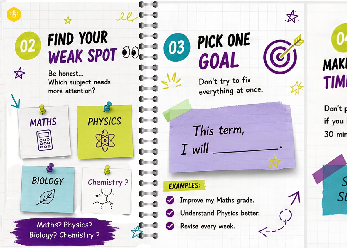 EdubeeU's tweet photo. Before Term III, get ready with EduBee: organise notes, identify weak subjects, set one goal, plan your timetable, and revise one topic. Save this checklist and share it! #EduBee #TermIII #UNEB https://t.co/qvMa2XIqWr