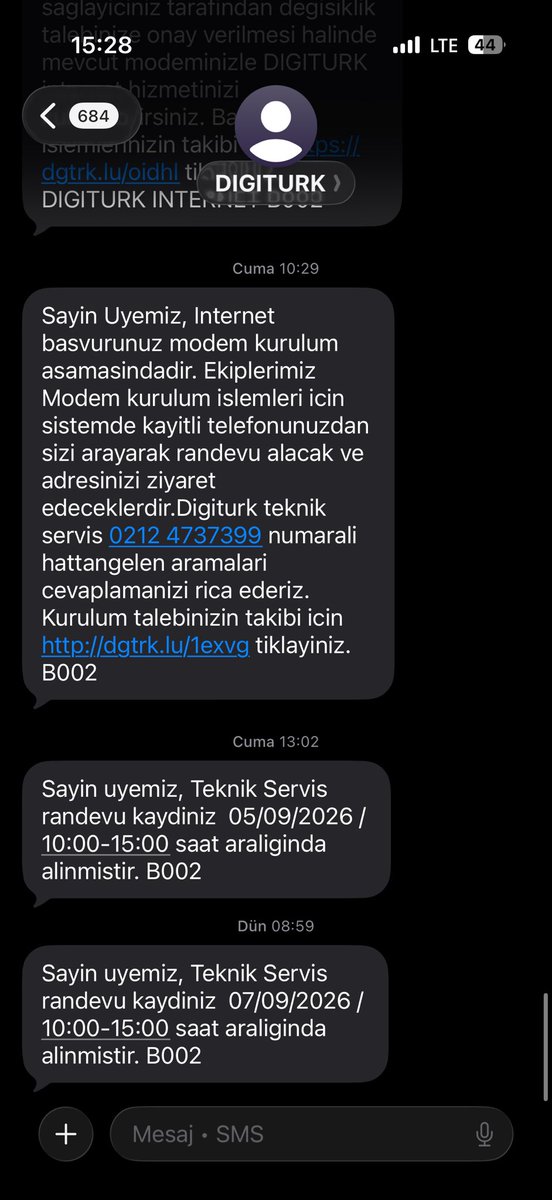 selmnbjk's tweet photo. @berkcanoguslu Sadece mesaj geliyor ne gelen var ne giden 
Müşteri hizmetleri ile ilgili aradığım hiçbir numaradan müşteri hizmetlerine bağlanamıyorum https://t.co/pDQhjA0war