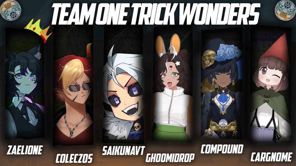 datechiVT's tweet photo. [⚔️Deadlock Vtuber Tournament👁️]

Welcome Team One Trick Wonders to #deadlockVT

👑@zaekodo
@CzosCole
@SaikunaVT
@GhoomiDrop
@Compoundbl
@TheCarGnome 
🔄@RexGoDragon

Let's show some love to all of them! https://t.co/pwCcW1mCHw