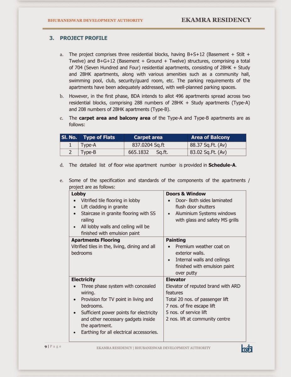 manas_muduli's tweet photo. Ekamra Residency brochure is now up on the BDA website.

In the first phase, only 2 BHK and 2 BHK + Study Room flats are open for booking.

2 BHK - Rs 78.3-79.9 lakh
2 BHK + Study Room - Rs 94.9-96.8 lakh

More details in the brochure. 👀
#Bhubaneswar https://t.co/3IMmvkx52M