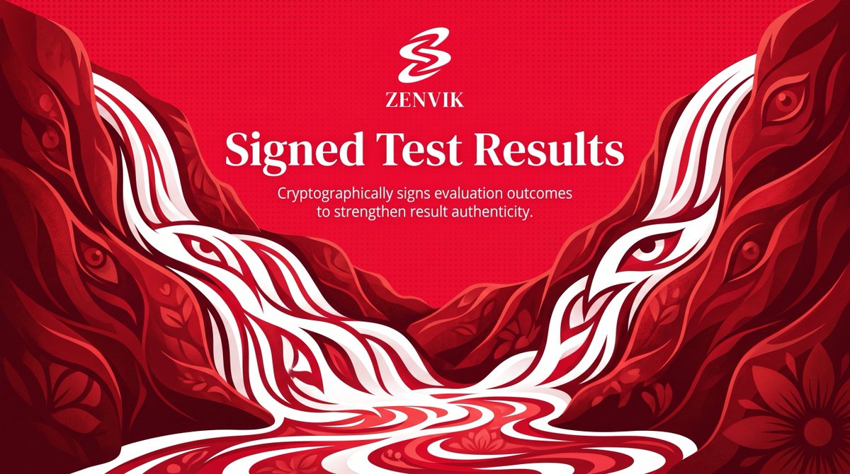 ZenvikBench's tweet photo. Performance claims are more valuable when the results can be verified.

Zenvik cryptographically signs evaluation outcomes, creating a stronger layer of authenticity around benchmark results and the agents behind them. https://t.co/iY0K7SQCi1