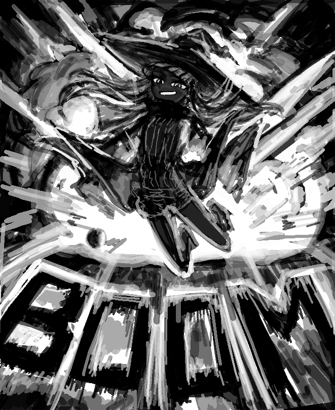 _umauni_'s tweet photo. 毎日一枚Goghでお絵描き！    
9月6日は黒の日！ 
「魔法は爆発だ！」 https://t.co/8rSqbSeFOb