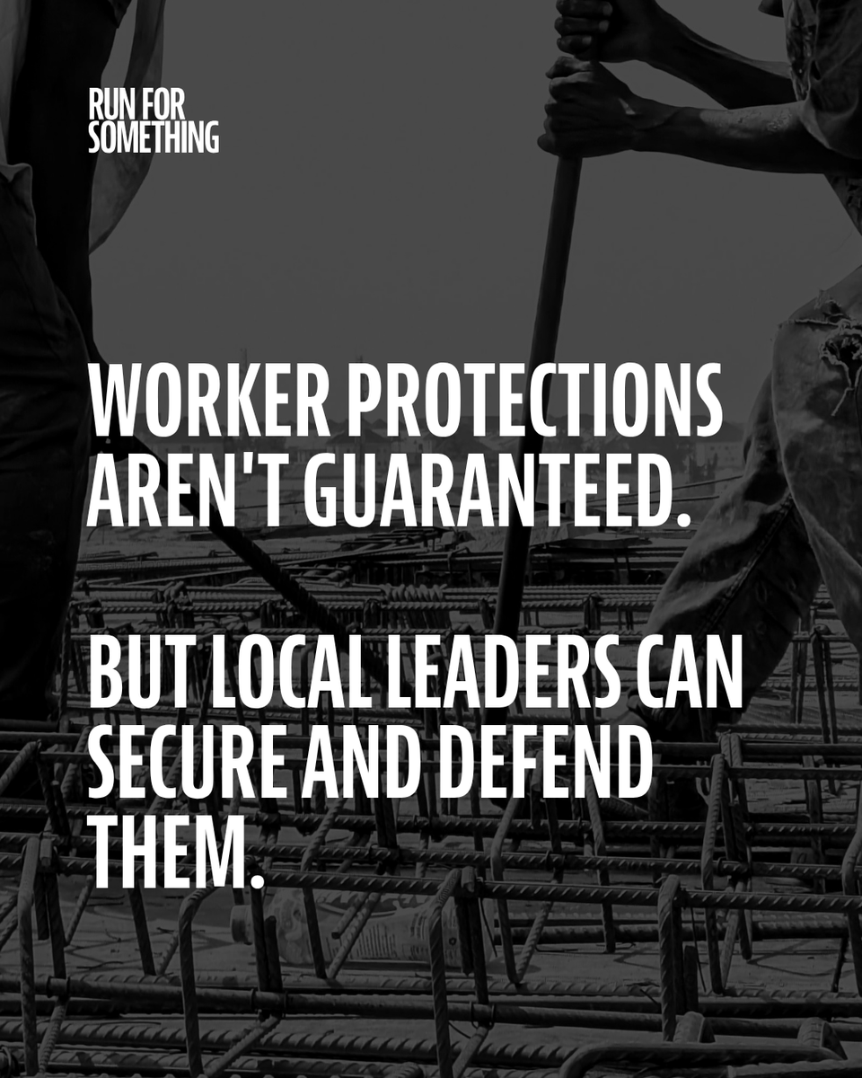 runforsomething's tweet photo. Workers keep our schools, hospitals, cities, businesses, and communities running.

They should have a say in how those communities are run, too.

This Labor Day, consider taking your experience from the workplace to local office. https://t.co/rQAfqMyZi1