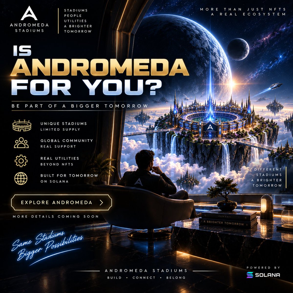Andromeda_Super's tweet photo. IS ANDROMEDA FOR YOU?

Different stadiums. Bigger possibilities.
We’re building for what comes next
Are you coming with us? 

Follow and Repost for upcoming details. https://t.co/MVdUUe3KPO