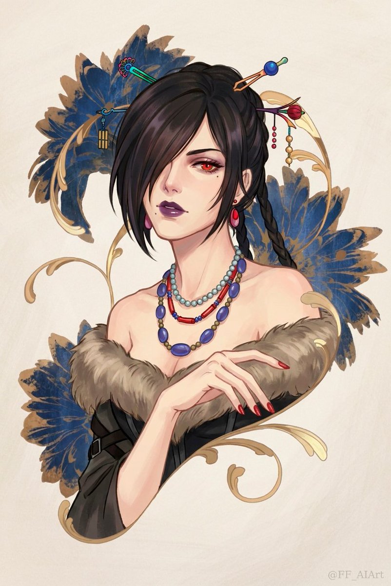FF_AIArt's tweet photo. Elegance was never the opposite of danger.

#FFX #FF10 #Lulu https://t.co/9iBtKZd9sk