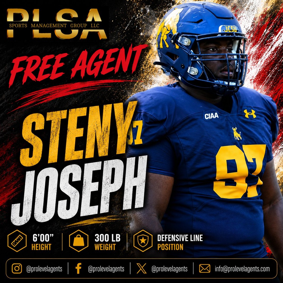 ProLevelAgents's tweet photo. ‼️FREE AGENT - READY TO SIGN FOR 2027‼️

🎥 Film &amp; Info:
https://t.co/VWTizJsH0A

#ArenaFootball #Football #IndoorFootball #NFL #CFL #UFL #LFA #GFL #FreeAgent https://t.co/awM7xkSvPq