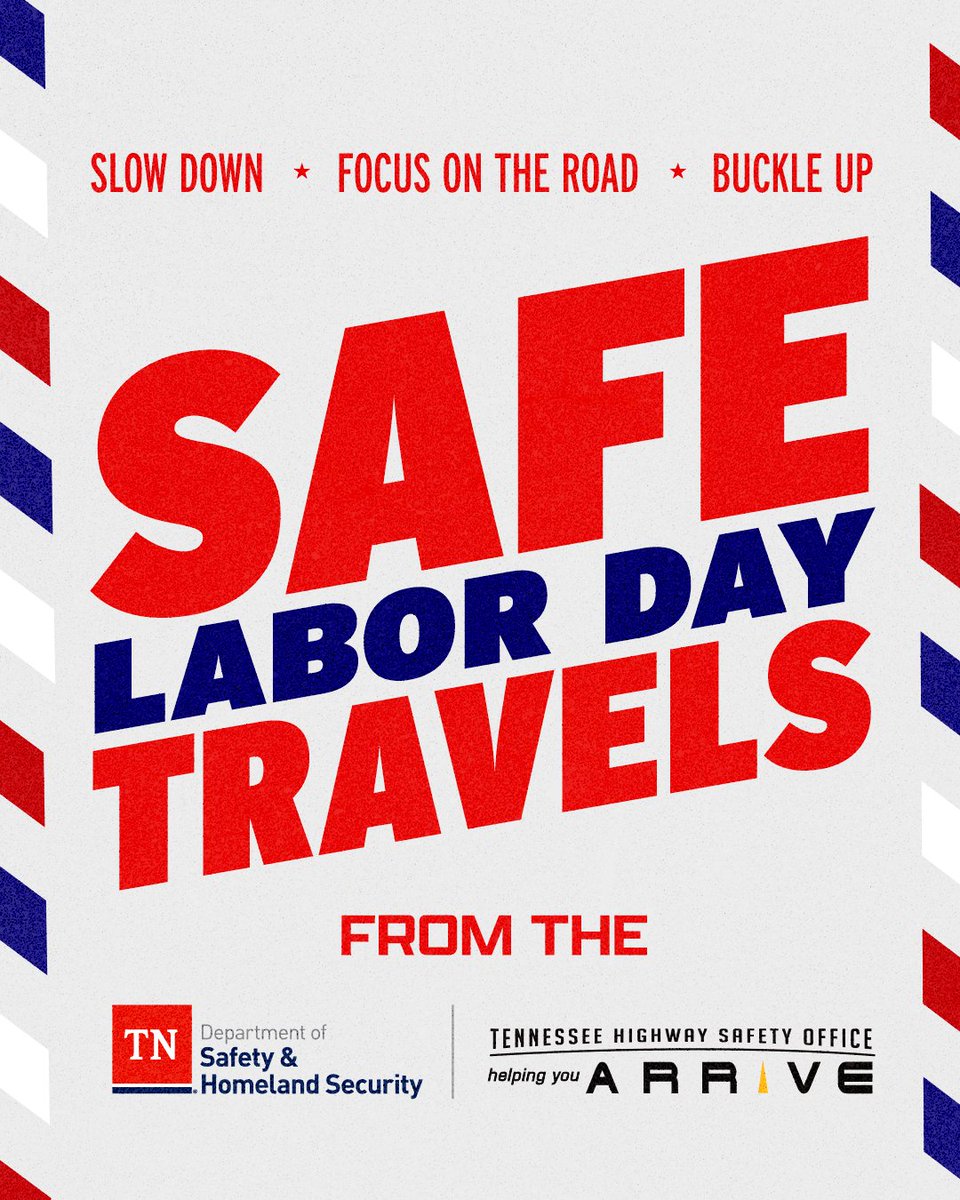 WaltersState's tweet photo. Happy Labor Day! Campus Police reminds you to always wear your seatbelt and avoid distracted driving. https://t.co/a4ojTRcW8K