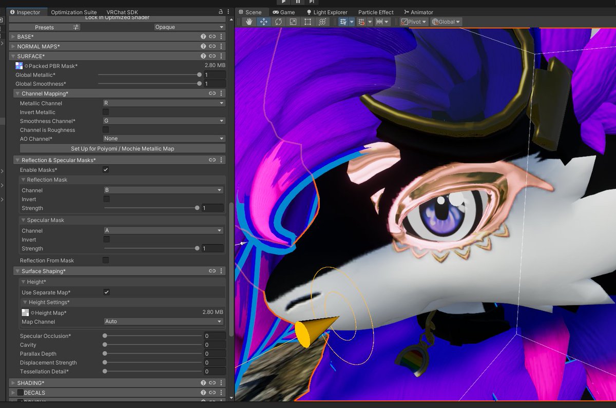 VixForge's tweet photo. So these are my settings for how I make the metal on my avatar pop so vividly with my Toon shader, and then i carry the settings to the latex shader for the matcap masks!
Part 1/2 https://t.co/jopHUcO3KK