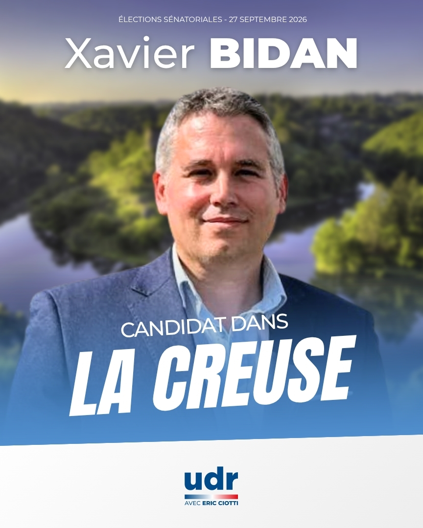 partiudr's tweet photo. Pour la Creuse, Xavier Bidan est notre tête de liste d'union UDR-RN aux prochaines élections sénatoriales ! https://t.co/vkVXyHdIkp