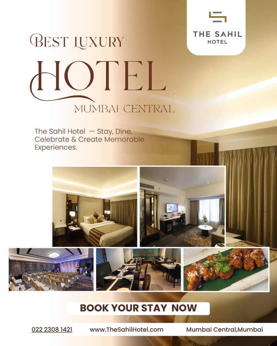 TheSahilHotel's tweet photo. 40+ years of hospitality, one address. The Sahil Hotel, Mumbai Central — stay, dine &amp; celebrate in style. Book your stay today. 📞022 2308 1421
#TheSahilHotel #MumbaiCentral https://t.co/olZ6uww1qD