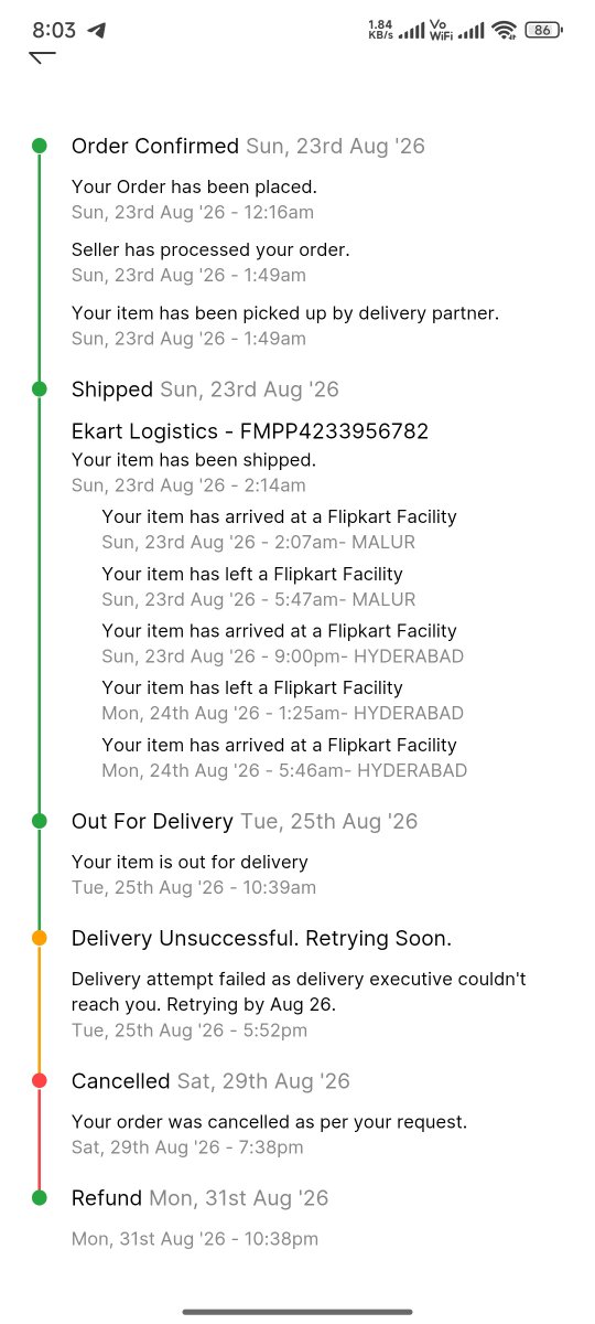 p_vedanaparthi's tweet photo. @Flipkart @flipkartsupport https://t.co/N6YMthPmiX