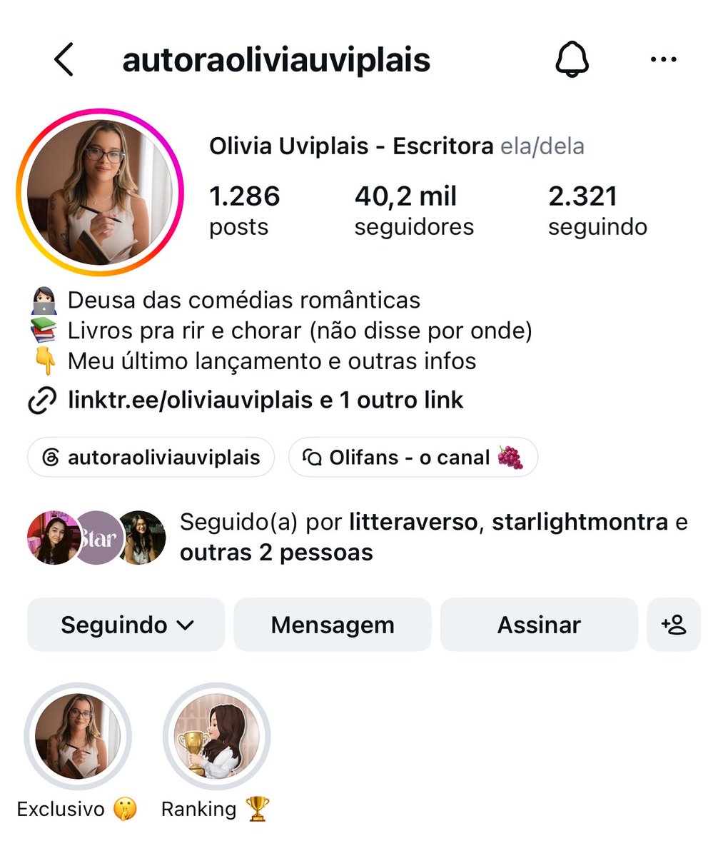 literaryue's tweet photo. Eu assim com a Olivia, quer autora nacional boa? Vai ler Olivia https://t.co/ELutBqkuyV