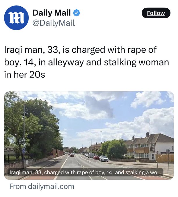 9aCedarCourt's tweet photo. Leftwaffen-Watch @LeftwaffenWatch
An Iraqi migrant raped a 14 year old boy in Portsmouth recently.
The whole city should have been out last night   That young lad has had his life destroyed.   
Not a single word from any Leftist politician or commentator about it… https://t.co/nkhivBHDEm
